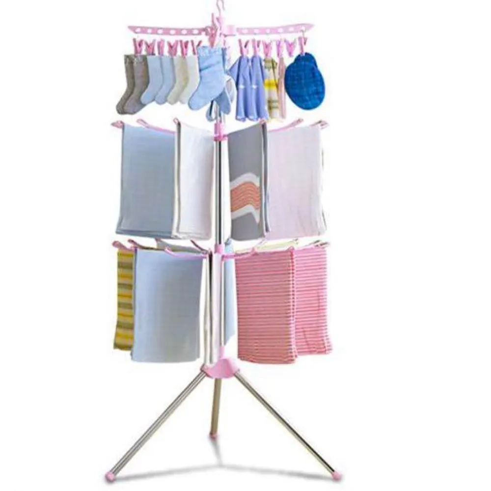 (Net) 3 Tier Clothes Hanging Drying Rack Baby Clothes Drying Rack Underwear Socks Laundry Hanger