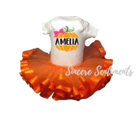 Personalized Pumpkin Ribbon Tutu Set