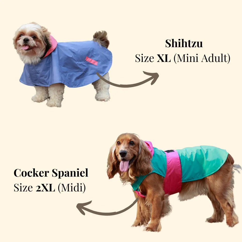 Pet Set Go Dual Colour Cape Style Raincoat for Dogs (Pink)