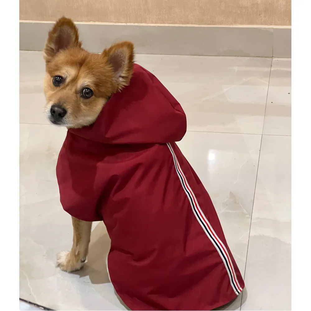 Petsnugs 100% Waterproof Raincoat for Dogs and Cats (Maroon)