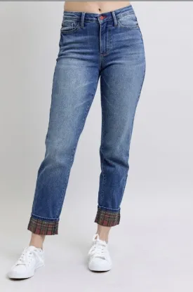 Plaid Cuff Judy Blue Jeans - Style 88877 - #8173-8185