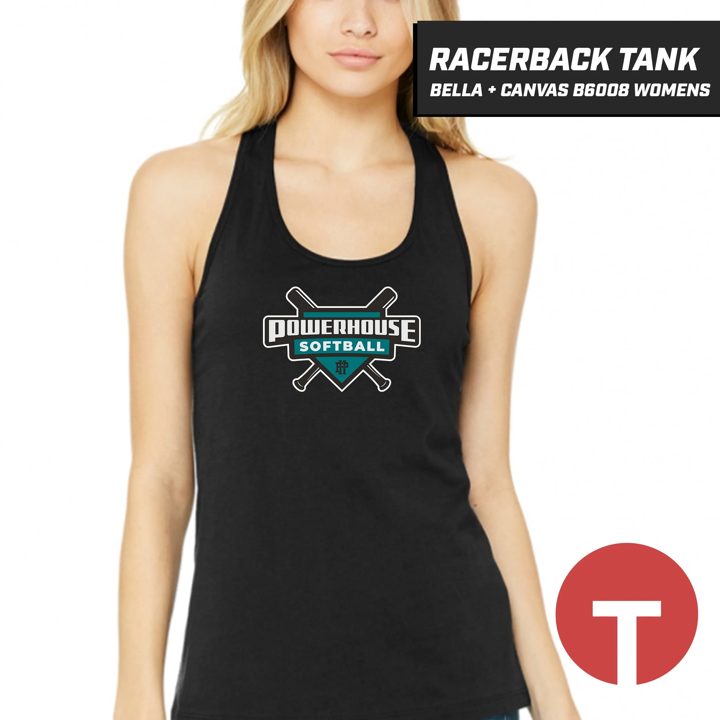 Powerhouse Softball - Bella   Canvas B6008 Women's Jersey Racerback Tank