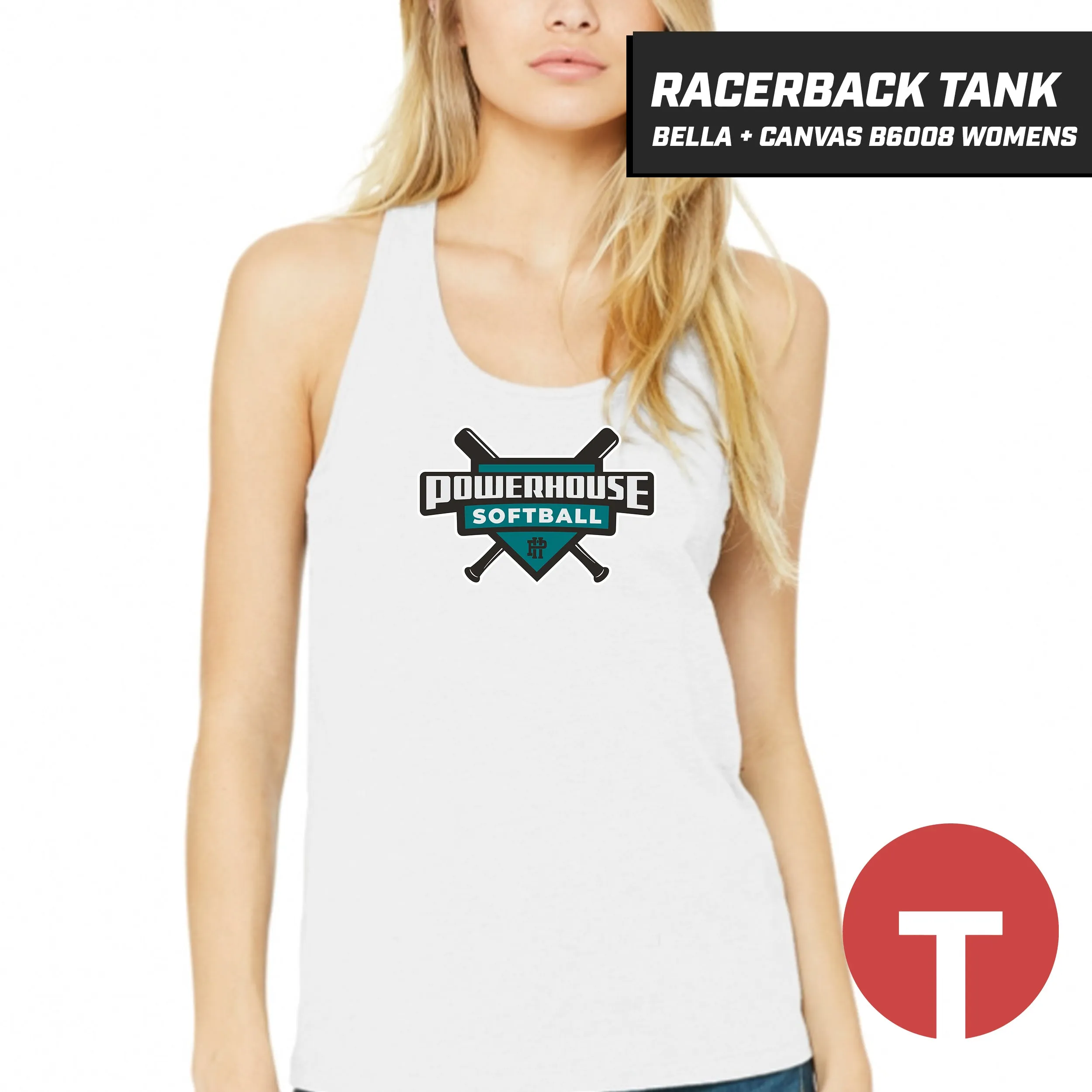 Powerhouse Softball - Bella   Canvas B6008 Women's Jersey Racerback Tank