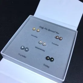 "Week of Pearls" Earring Studs Set