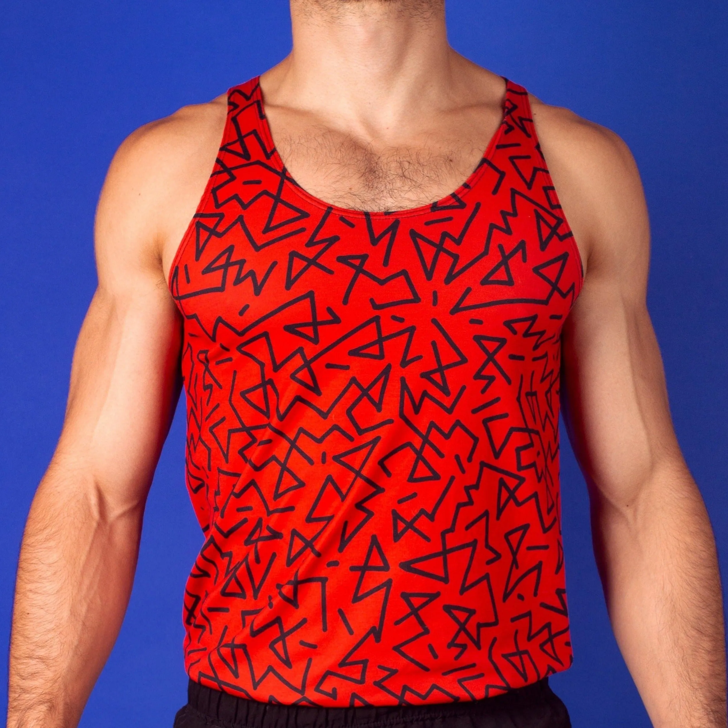 Red Zig-zag Gym Tank