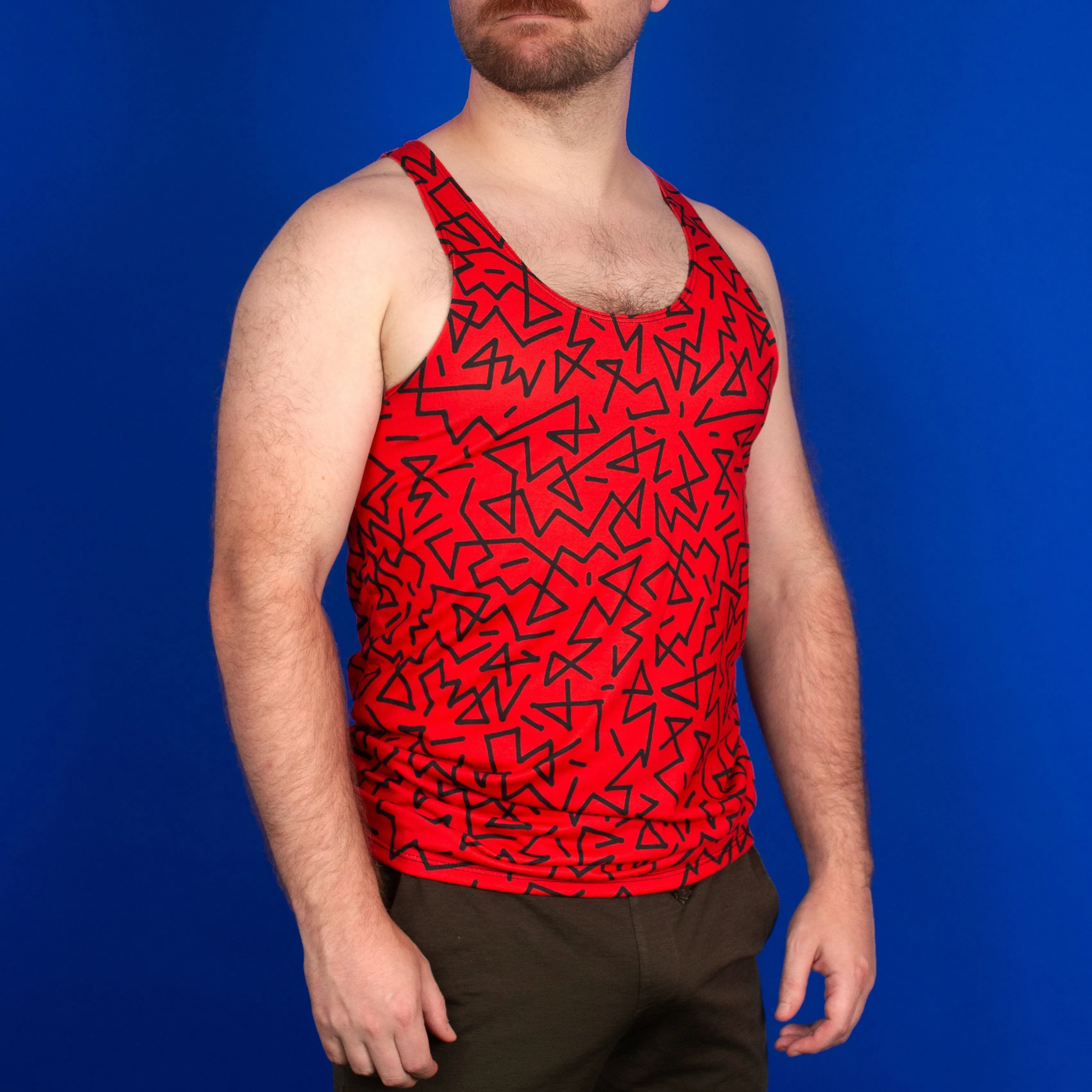 Red Zig-zag Gym Tank