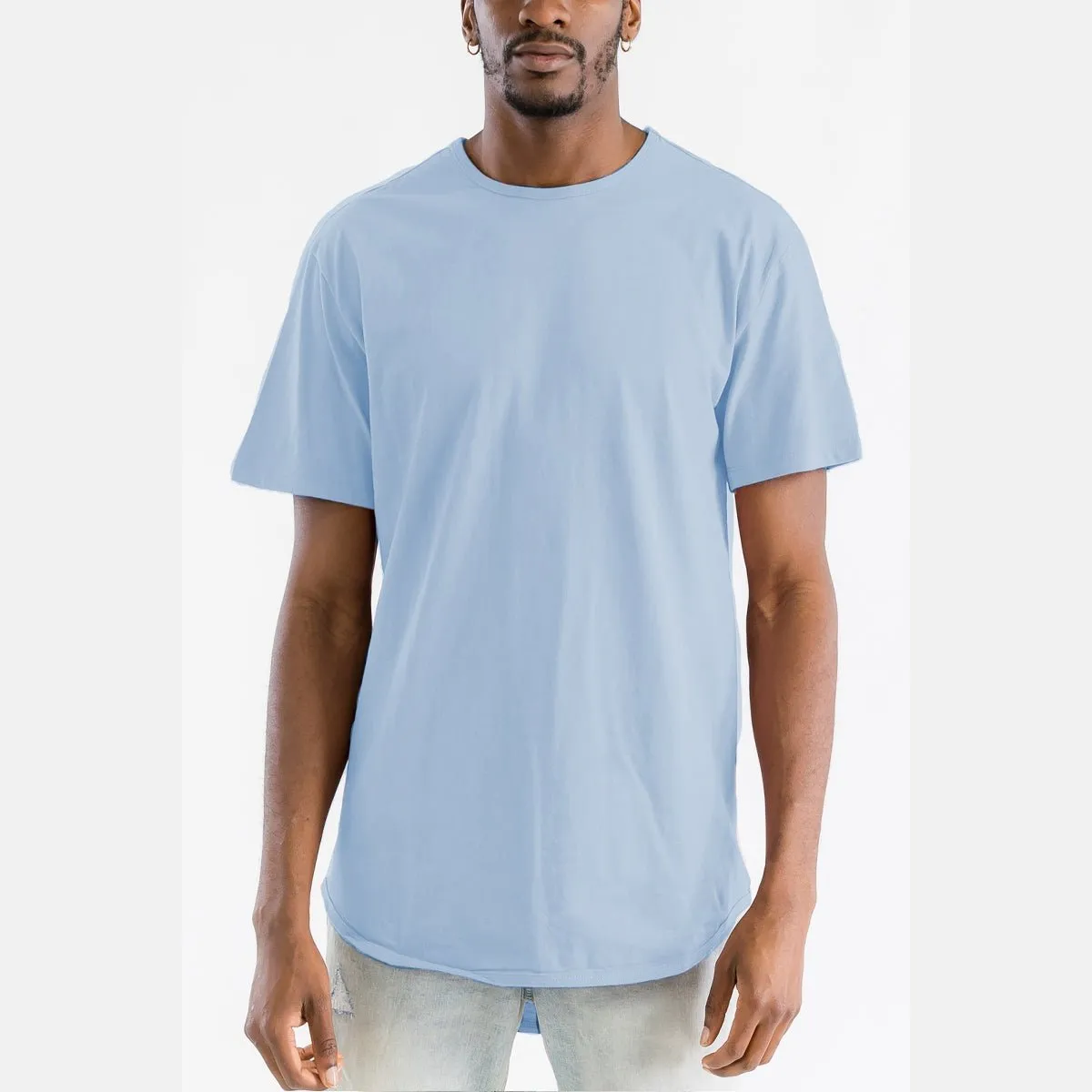 Sky Blue Classic Rounded Scallop Tee