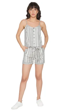 SLAY. Women's Yarn Dye Stripe Camisole And Shorts Co-ord Set