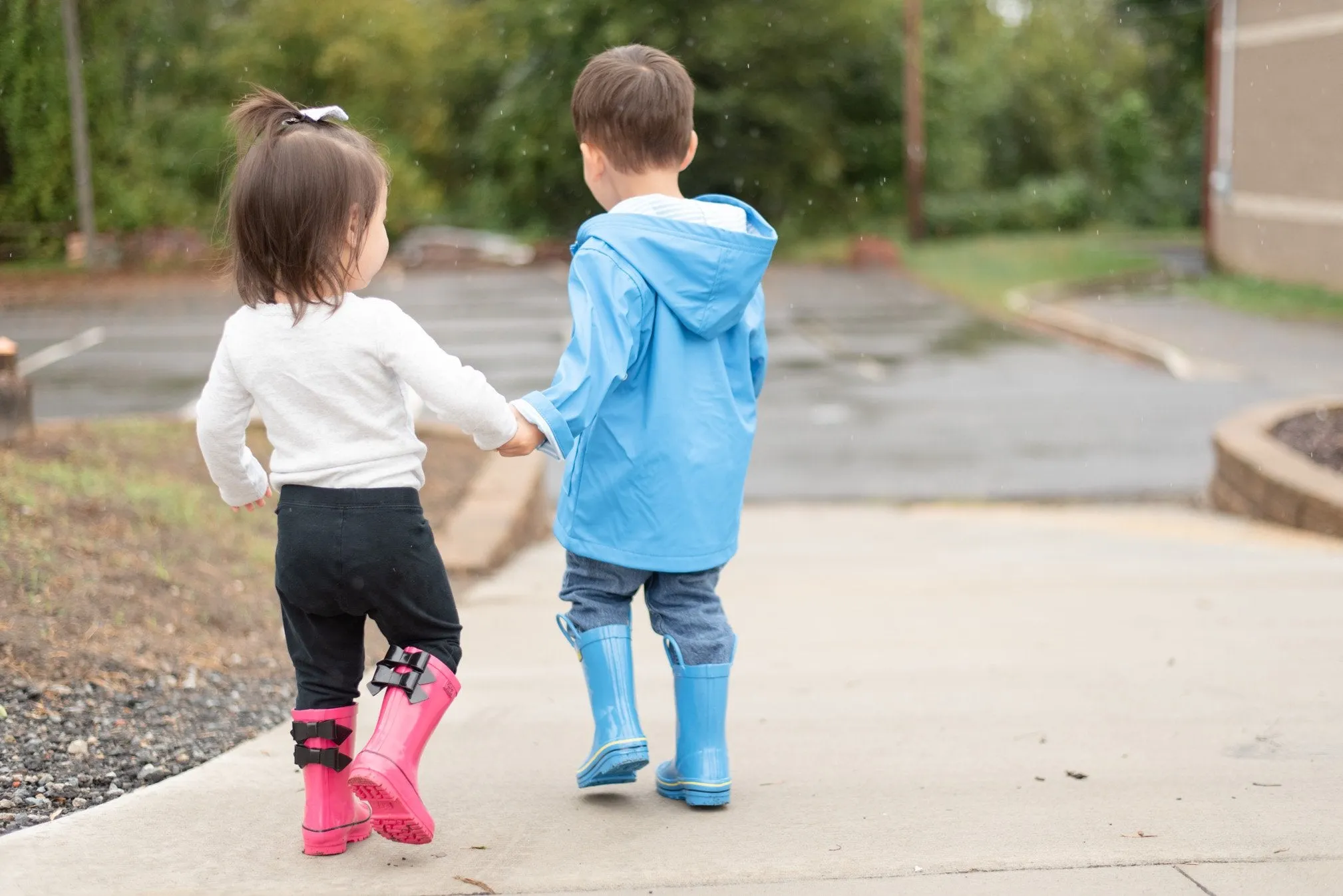 Solid Fuchsia Double Bow Rain Boot