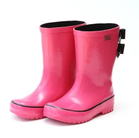 Solid Fuchsia Double Bow Rain Boot