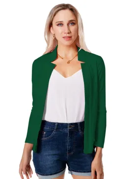 Solid Split Open Front Elegant Long Sleeve Blazer