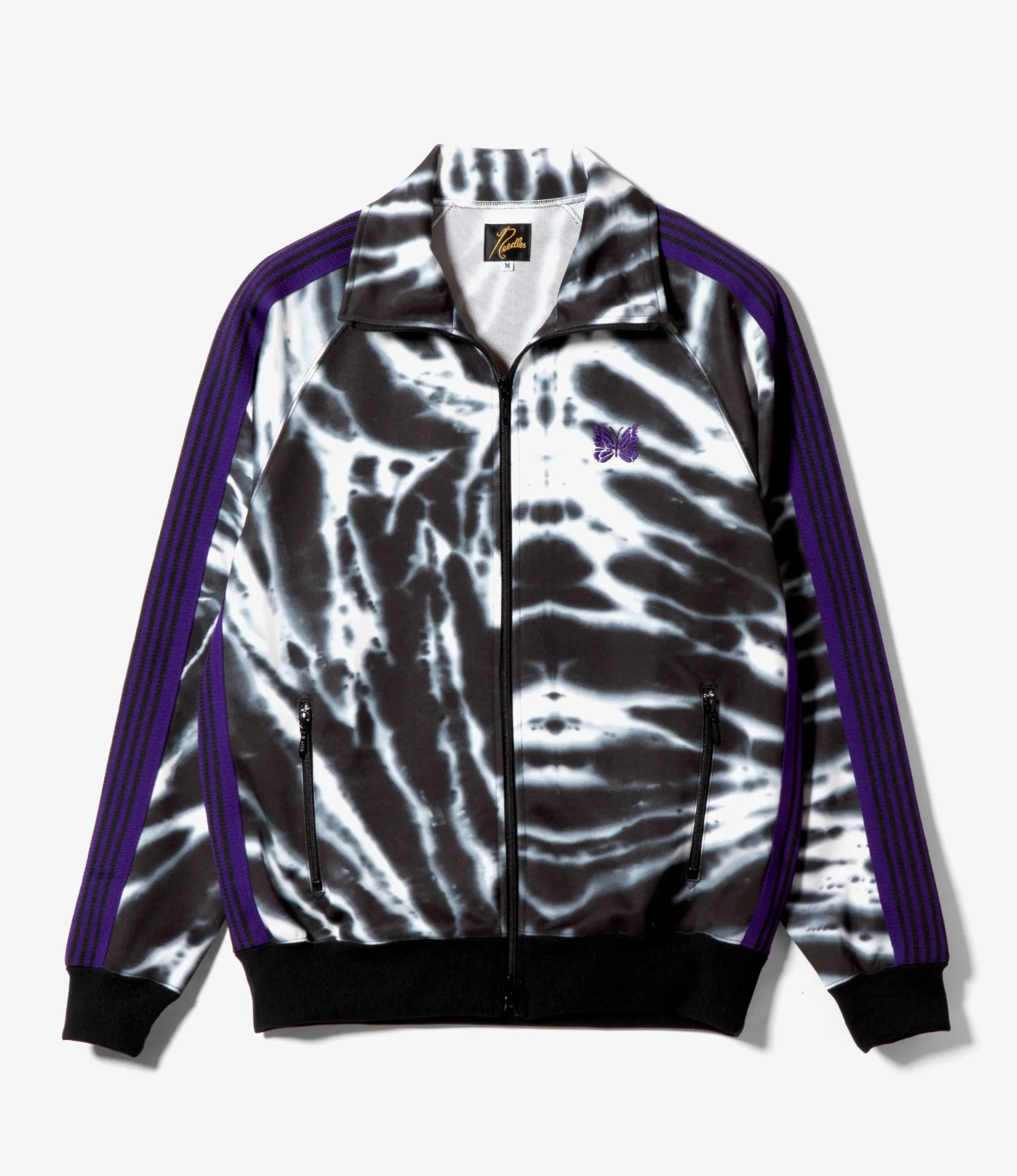 Track Jacket - Poly Smooth - Tie Dye Printed - Black