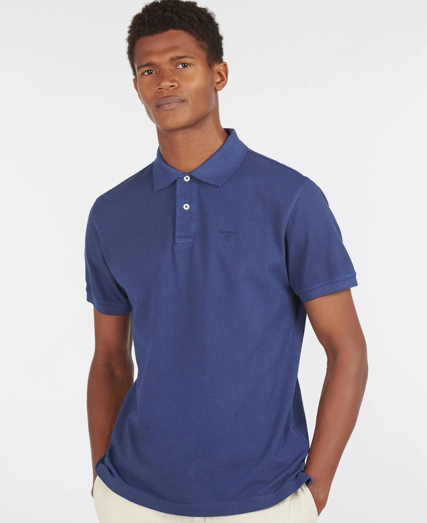 Washed Sports Polo - Navy