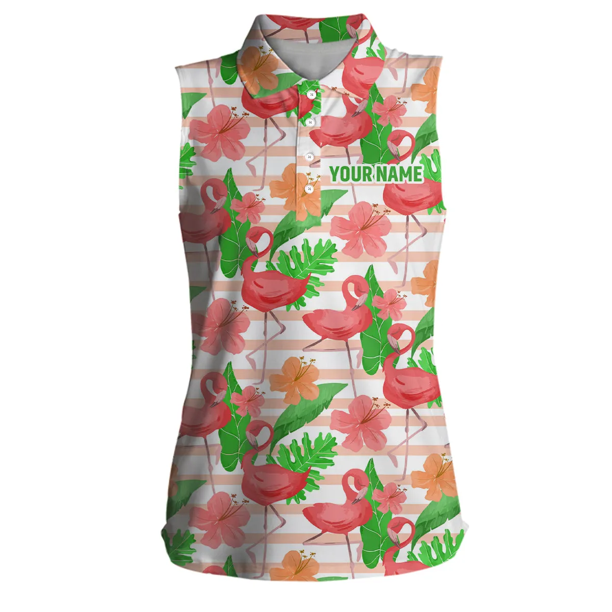 Watercolor Tropical Pink Flamingo Golf Polo Shirt Customized Golf Shirts For Women Golf Gifts