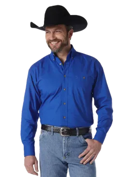 Wrangler George Strait Royal Blue Solid Shirt