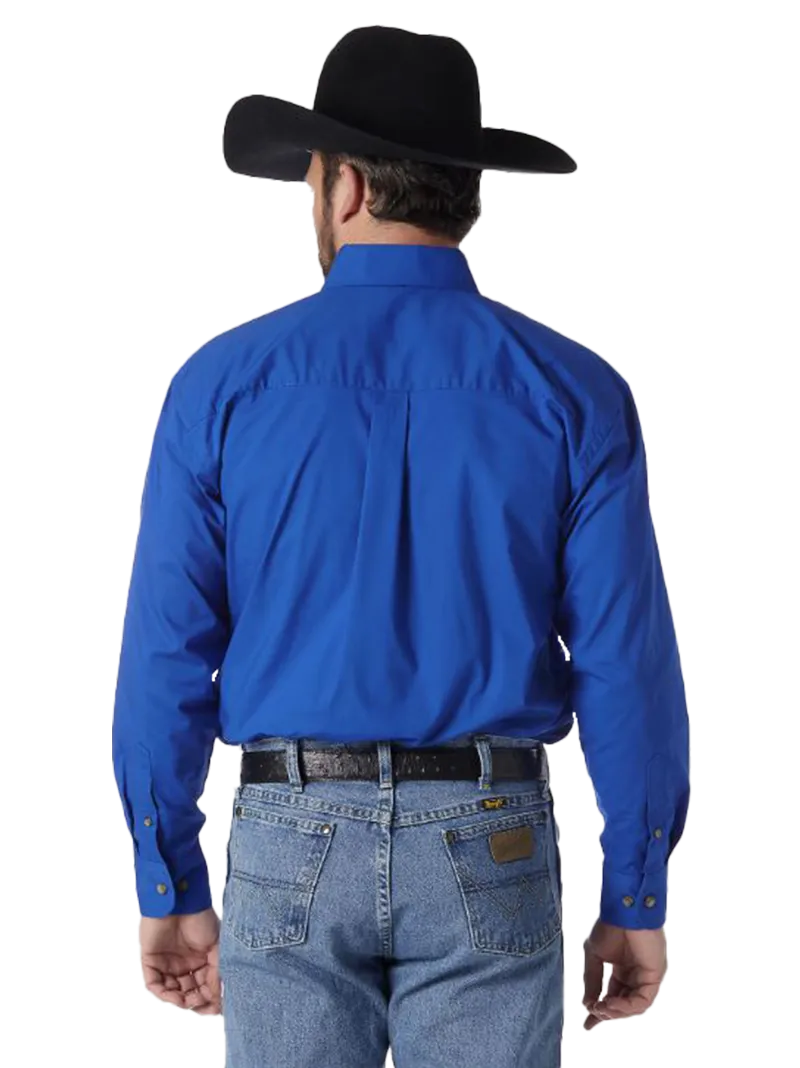 Wrangler George Strait Royal Blue Solid Shirt