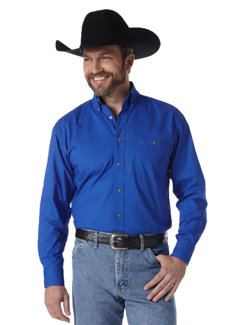 Wrangler George Strait Royal Blue Solid Shirt